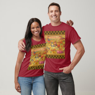 T-shirt Carte Fantaisiste des Aventures d'Alice au Pays de