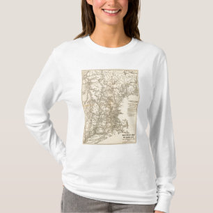 T-shirt Carte ferroviaire États de la Nouvelle-Angleterre