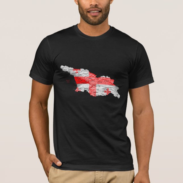 T-shirt Carte Flagcolor Georgia (Devant)