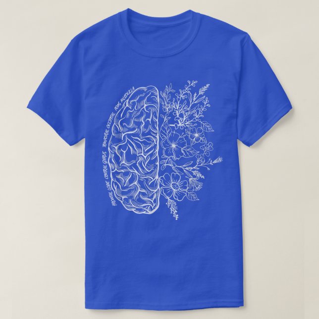 T-shirt Carte Florale Du Cerveau Science Et Art Neuroscien (Design devant)