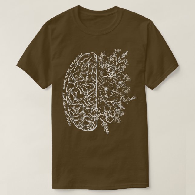 T-shirt Carte Florale Du Cerveau Science Et Art Neuroscien (Design devant)