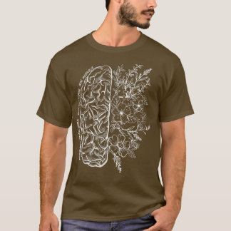 T-shirt Carte Florale Du Cerveau Science Et Art Neuroscien