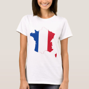 T-shirt Carte franc de drapeau de la France