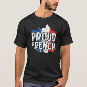 T-shirt Carte France Fière Drapeau Français Patriotique