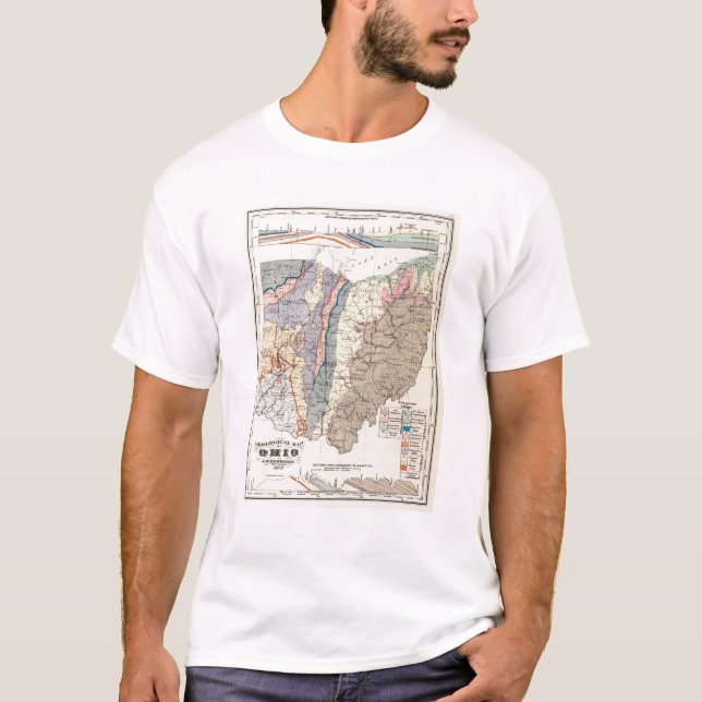 T-shirt Carte géologique de l'Ohio (Devant)