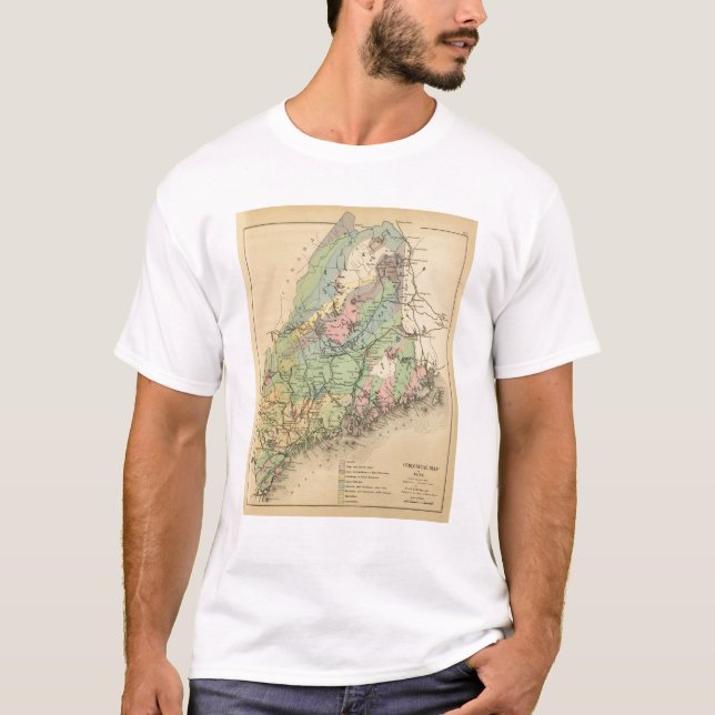 T-shirt Carte géologique du Maine (Devant)