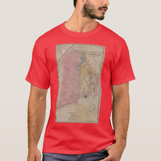 T-shirt Carte géologique vintage de l'île Rhode 1840