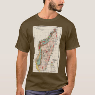 T-shirt Carte géologique vintage de Madagascar 1922