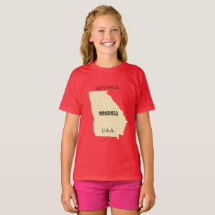 T-shirt - Carte Géorgie avec ville