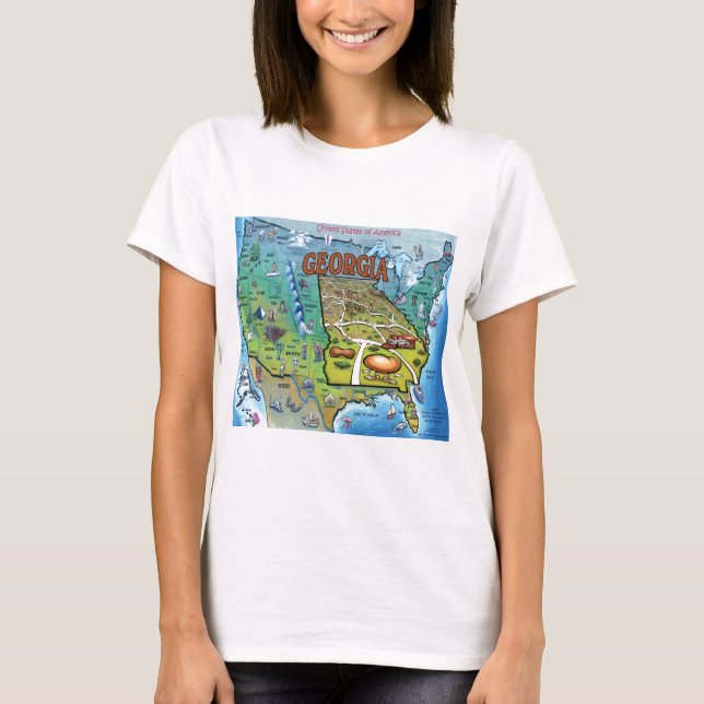 T-shirt Carte Géorgie USA (Devant)