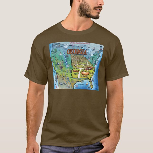 T-shirt Carte Géorgie USA (Devant)