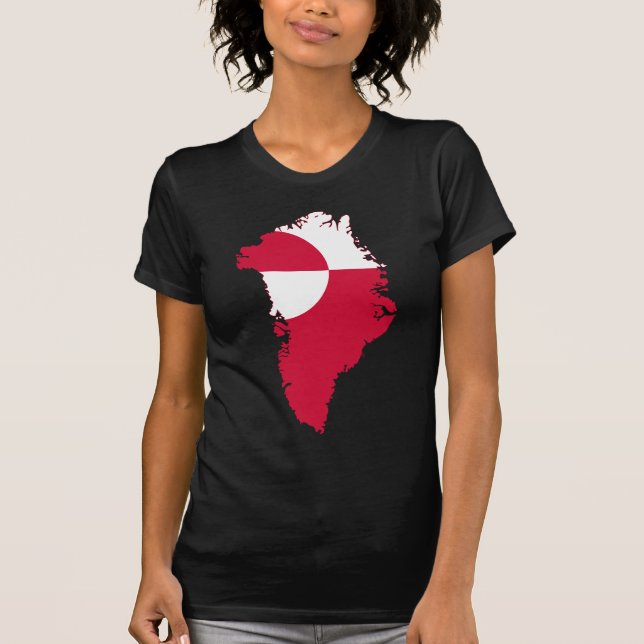 T-shirt Carte GL de drapeau du Groenland (Devant)