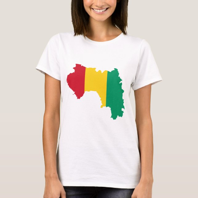 T-shirt Carte GN de drapeau de Guinée (Devant)