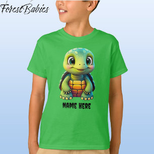 T-shirt Carte graphique de la tortue mignonne de l'animal
