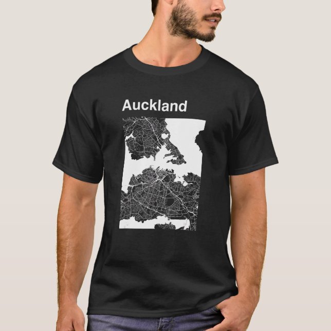 T-shirt Carte graphique de la ville classique d'Auckland e (Devant)