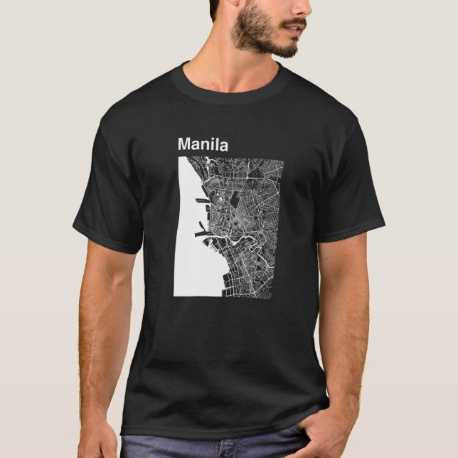 T-shirt Carte graphique de la ville classique des Philippi (Devant)