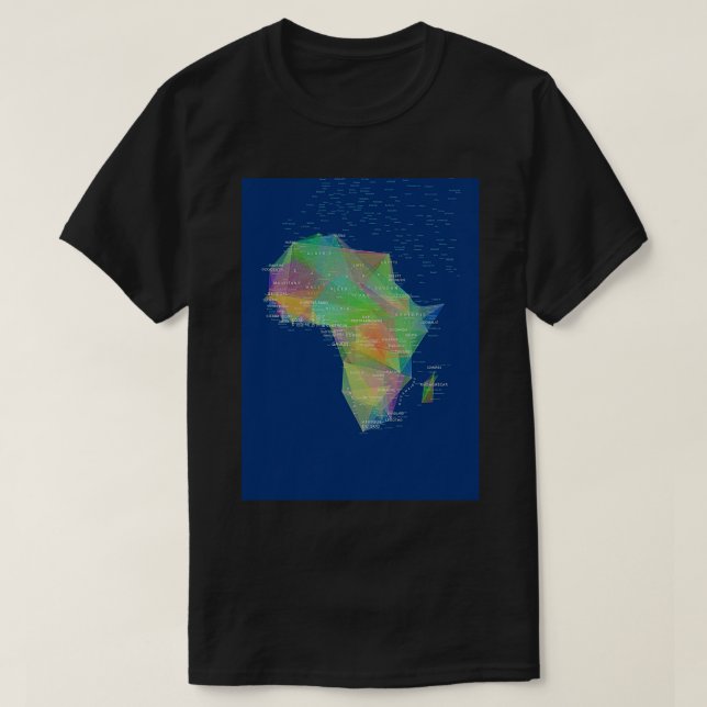 T-shirt carte graphique de l'afrique Long (Design devant)