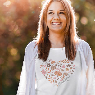 T-shirt Carte graphique du coeur de l'automne saisonnier