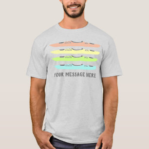 T-shirt Carte graphique Kayaks couleur Pastel personnalisé