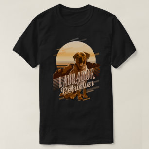 T-shirt Carte graphique rétro Labrador Retriever Gold ID75