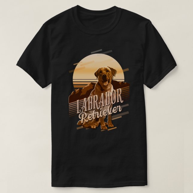 T-shirt Carte graphique rétro Labrador Retriever Gold ID75 (Design devant)