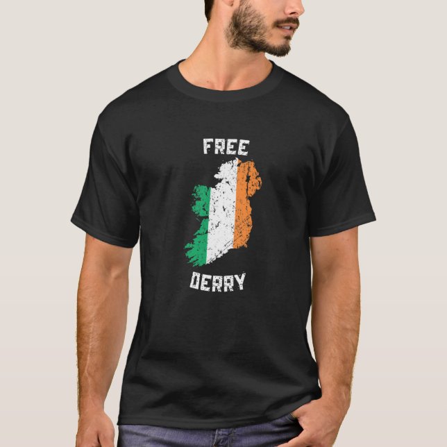 T-shirt Carte gratuite de Derry Irlande   (Devant)