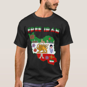 T-shirt Carte gratuite d'Iran – Chemise iranienne Lion et