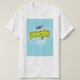 T-shirt Carte grecque Andros affiche illustrée