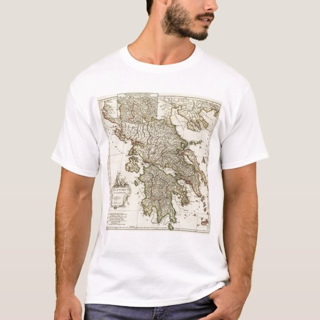 T-shirt Carte grecque antique (Devant)