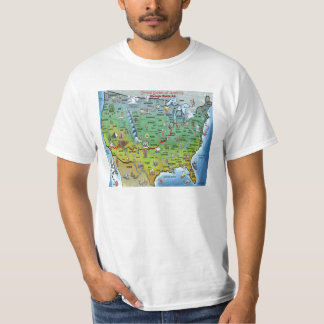 T-shirt Carte historique de bande dessinée de l'itinéraire