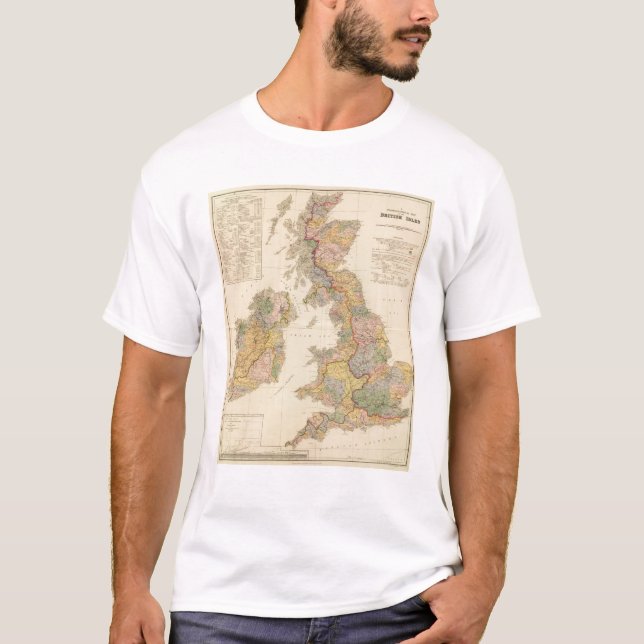 T-shirt Carte hydrographique, îles britanniques (Devant)