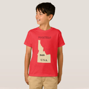 T-shirt - Carte Idaho avec la ville