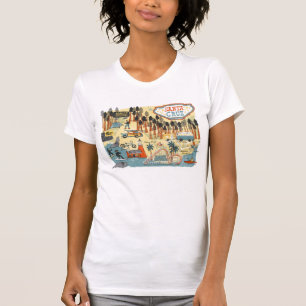 T-shirt Carte illustrée par Californie de Santa Cruz