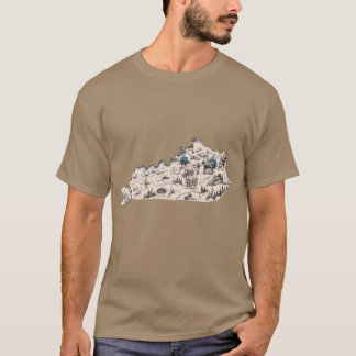 T-shirt Carte Image Vintage du Kentucky Format Géant