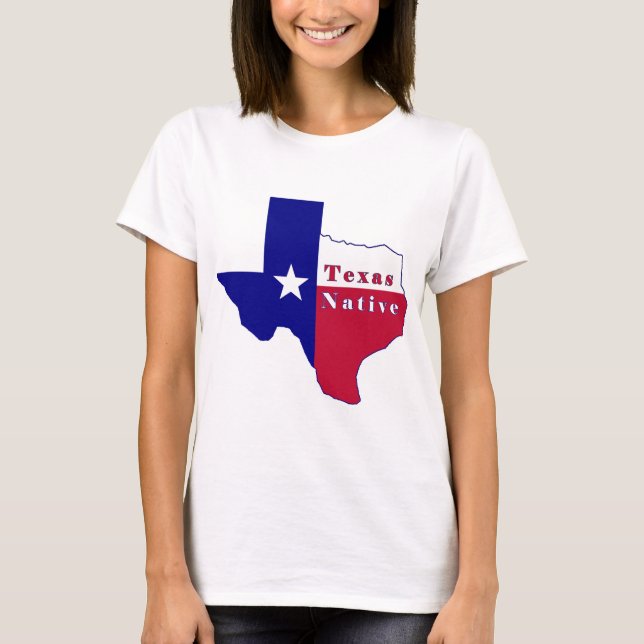 T-shirt Carte indigène de drapeau du Texas (Devant)