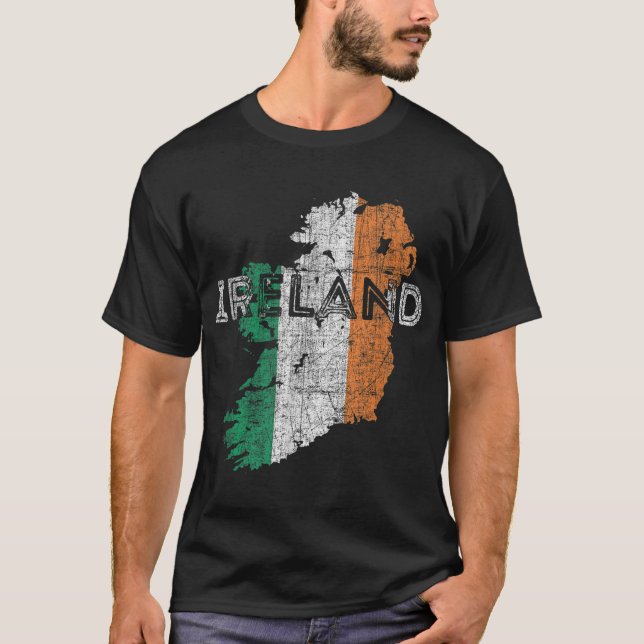 T-shirt Carte irlandaise et souvenir du drapeau - Irlande  (Devant)