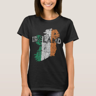 T-shirt Carte irlandaise et souvenir du drapeau - Irlande