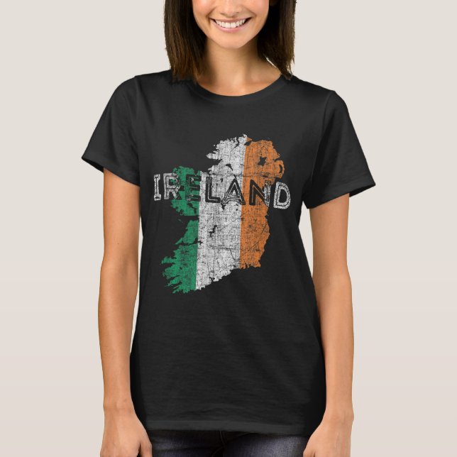 T-shirt Carte irlandaise et souvenir du drapeau - Irlande  (Devant)