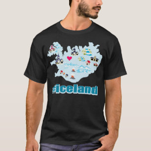 T-shirt Carte Islande Drôle Cool Viking Island
