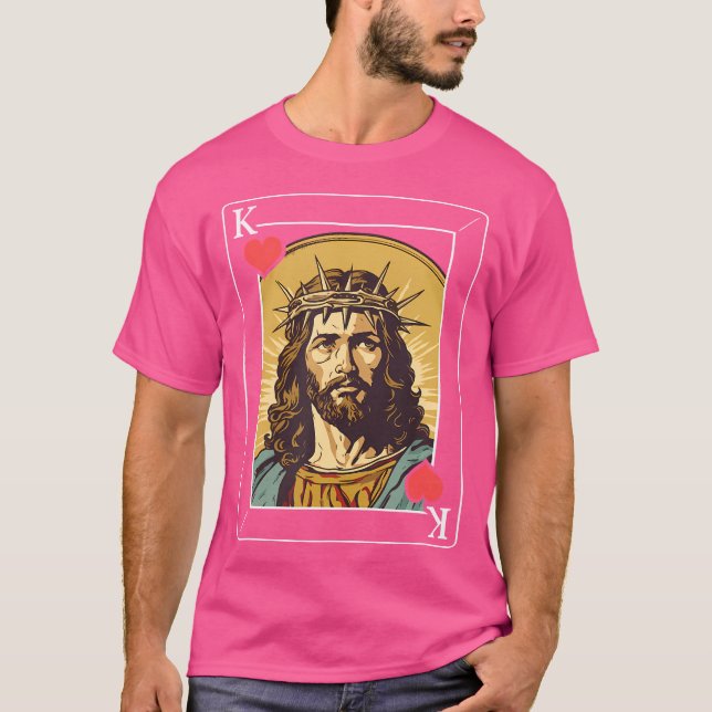 T-shirt Carte Jesus King Of Hearts (Devant)