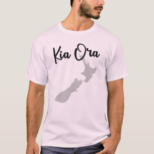 T-shirt Carte Kia Ora - Nouvelle-Zélande