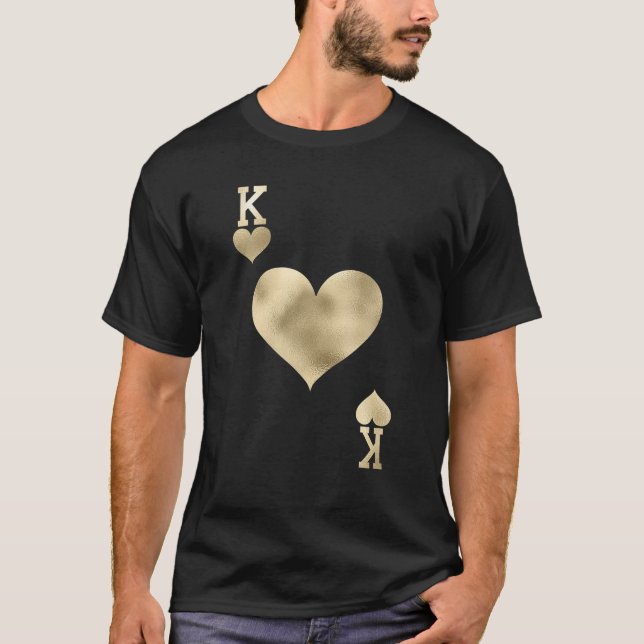 T-shirt Carte King Of Hearts Glam Costume Halloween (Devant)