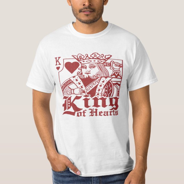 T-shirt Carte King of Hearts Jouer Saint Valentin Hommes (Devant)