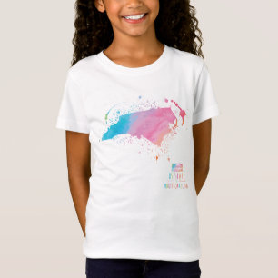 T-Shirt Carte   la Caroline du Nord d'aquarelle