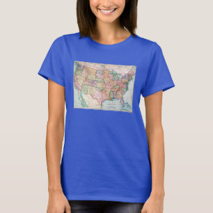 T-shirt Carte : Les Etats-Unis, 1905