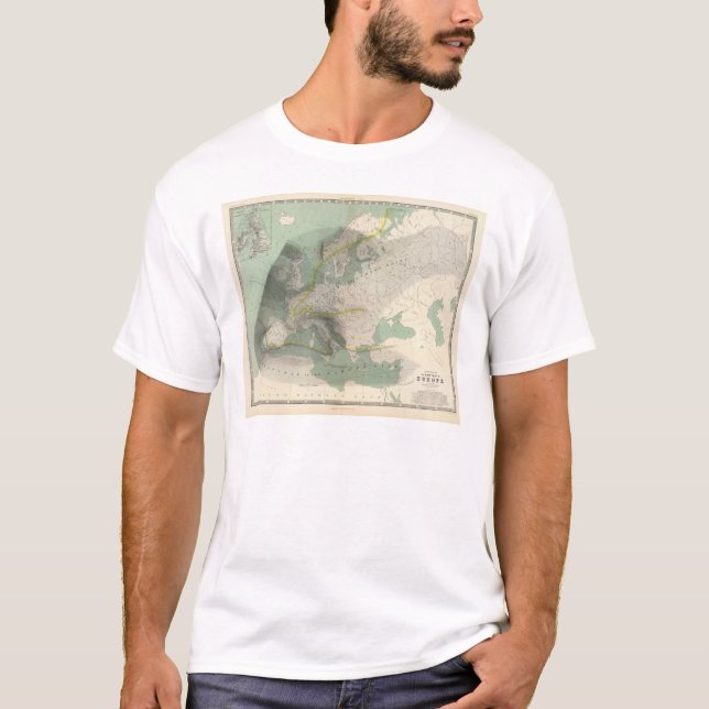 T-shirt Carte l'Europe de Hyetographic (Devant)