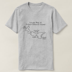 T-shirt Carte locale de l'Île-du-Prince-Édouard