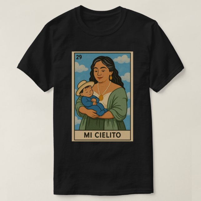T-shirt Carte Loteria Abuelita - Cielito Lindo (Design devant)