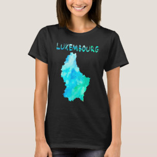 T-shirt Carte Luxembourg Colorée Isolée En Aquarelle