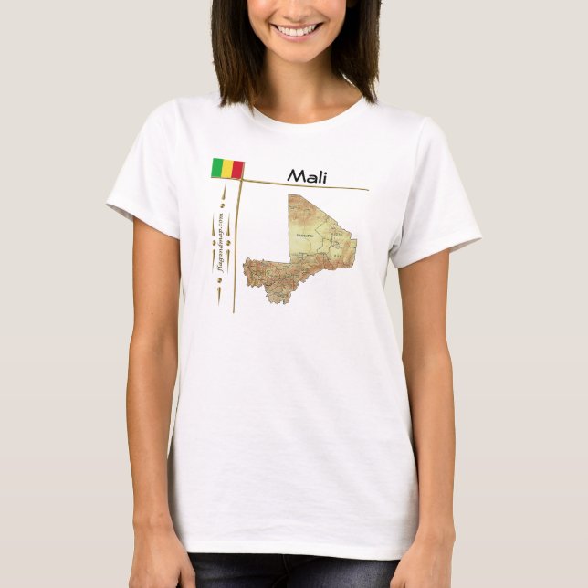 T-Shirt Carte Mali + Drapeau + Titre (Devant)